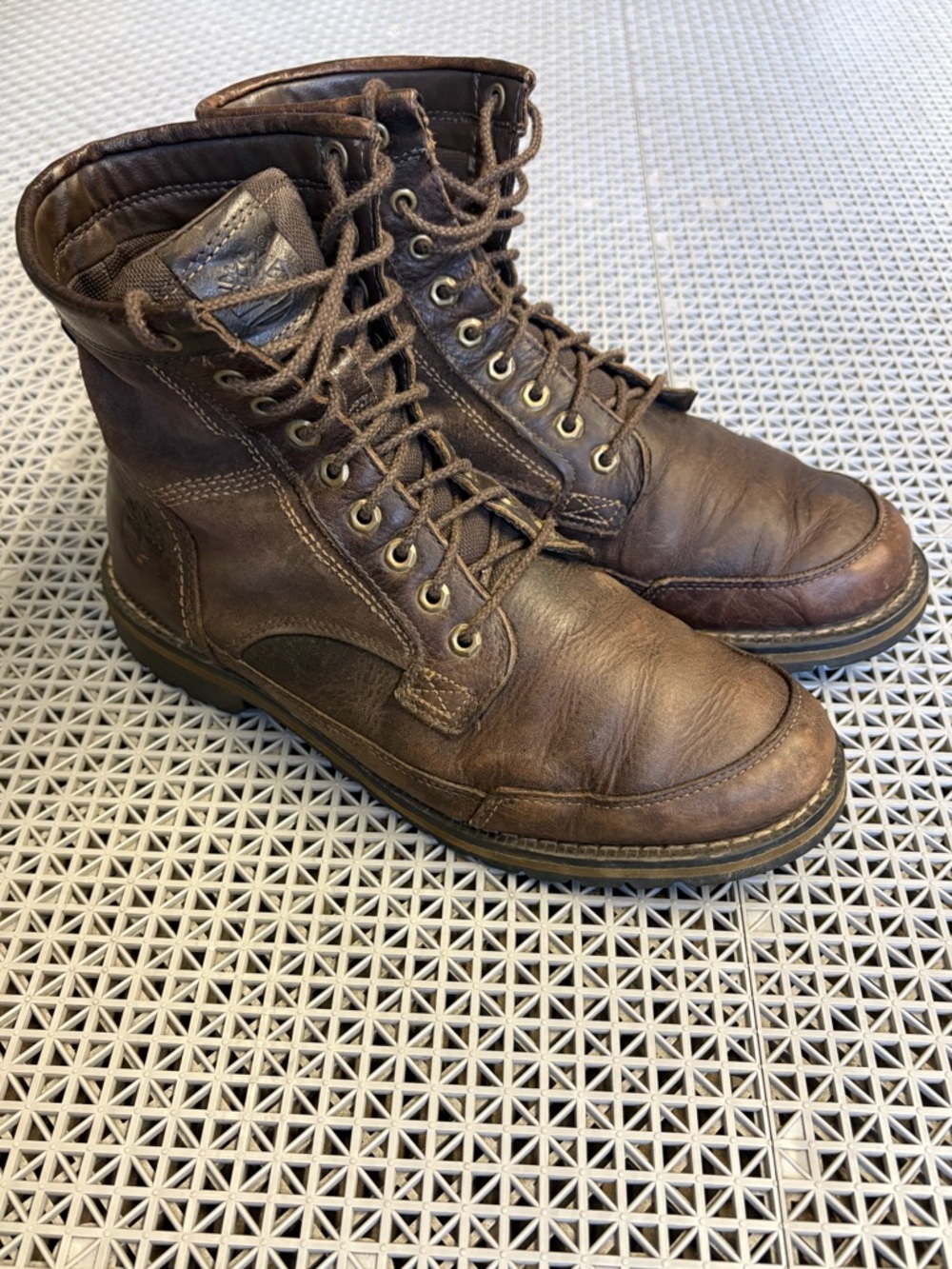 Timberland Dark Brown Leather Lace-Up Work Boots